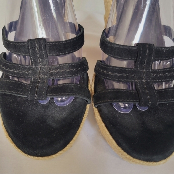 UGG Lauri Suede Espadrille Platform Wedge Sandals Strappy Size 10 - Picture 13 of 13